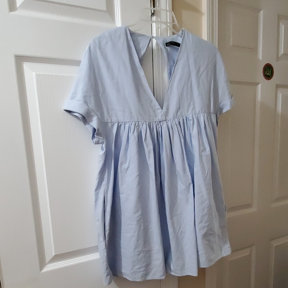 Zara Blue V-Neck Jumpsuit